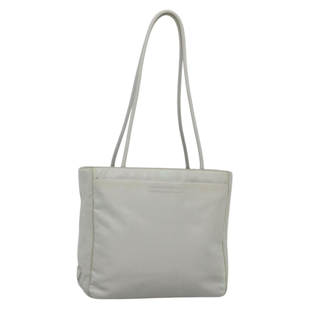 PRADA Tote Bag Nylon Gray Silver